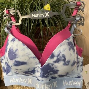 Hurley -NWT 2-pack WIRE FREE BRA PRINT /SOLID 
90%Nylon 10%Spandex